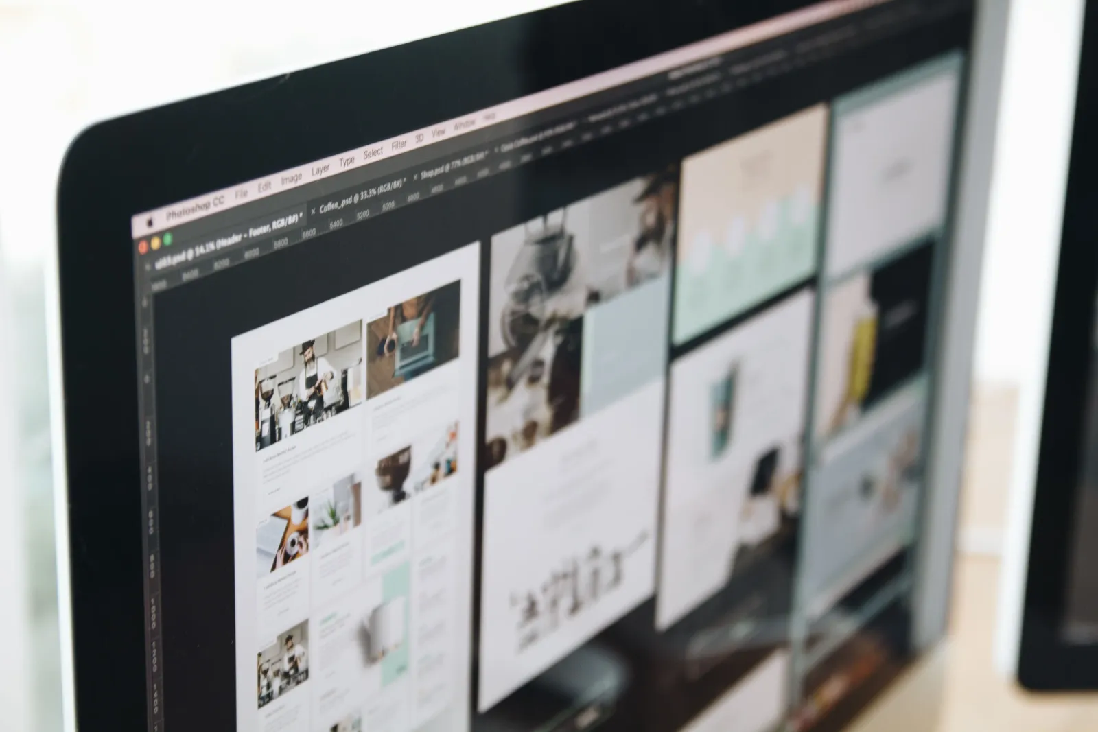 Maquettes de sites web en cours de conception