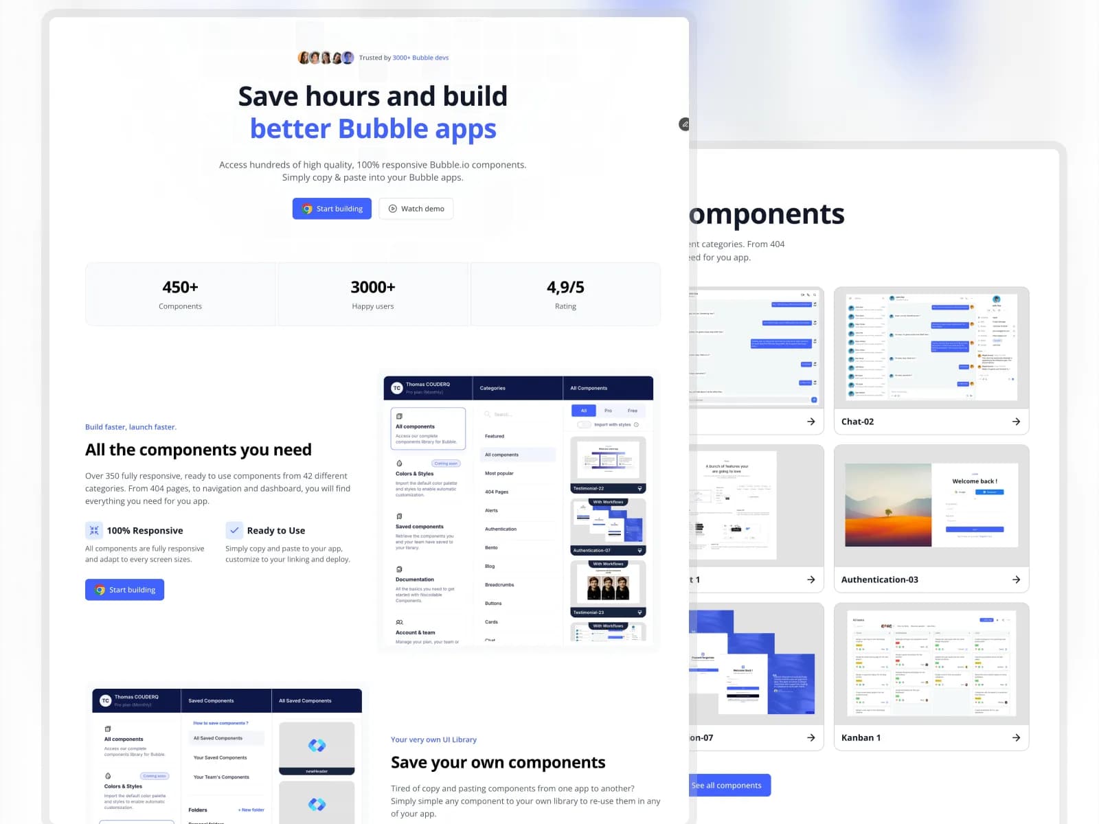 Capture du site Nocodable Components